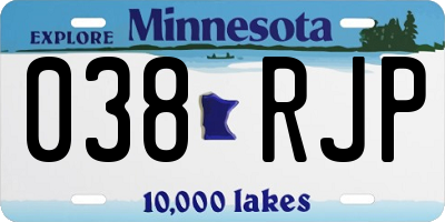 MN license plate 038RJP