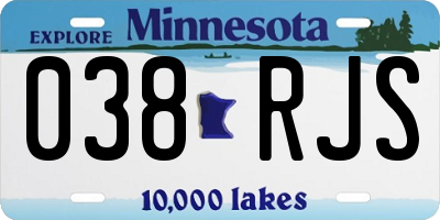MN license plate 038RJS