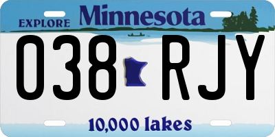 MN license plate 038RJY