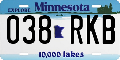 MN license plate 038RKB