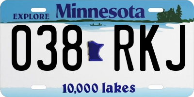 MN license plate 038RKJ