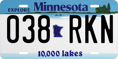 MN license plate 038RKN