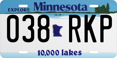 MN license plate 038RKP