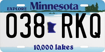 MN license plate 038RKQ