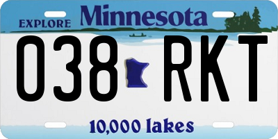 MN license plate 038RKT