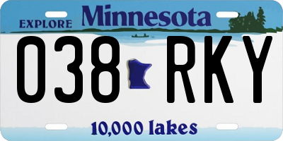 MN license plate 038RKY