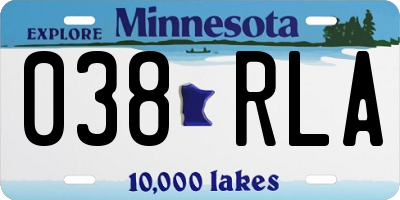 MN license plate 038RLA
