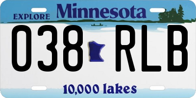 MN license plate 038RLB