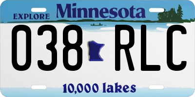 MN license plate 038RLC