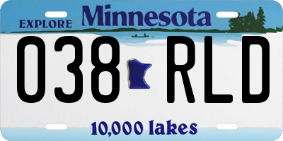 MN license plate 038RLD