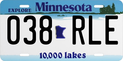 MN license plate 038RLE