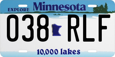 MN license plate 038RLF