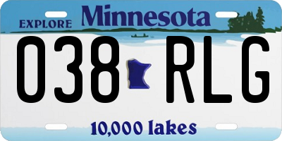 MN license plate 038RLG