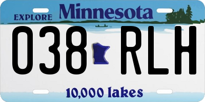 MN license plate 038RLH