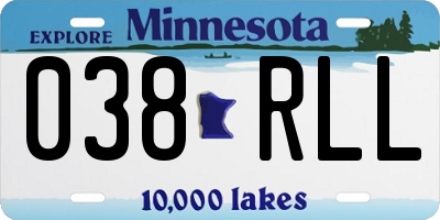 MN license plate 038RLL