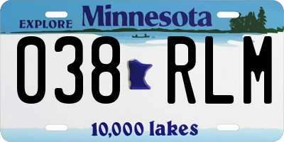MN license plate 038RLM