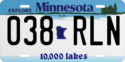 MN license plate 038RLN
