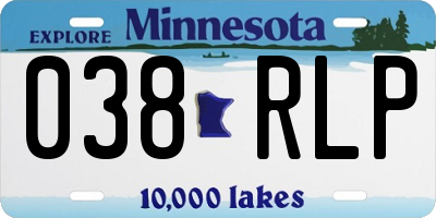 MN license plate 038RLP