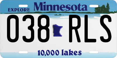 MN license plate 038RLS