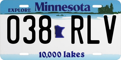 MN license plate 038RLV