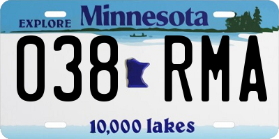 MN license plate 038RMA