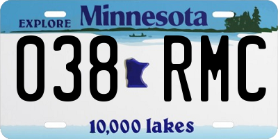 MN license plate 038RMC