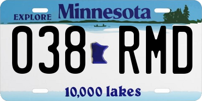 MN license plate 038RMD