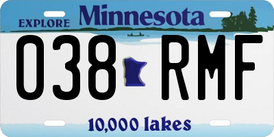 MN license plate 038RMF
