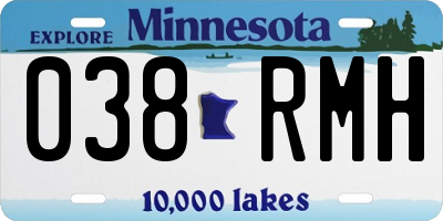 MN license plate 038RMH