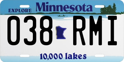 MN license plate 038RMI