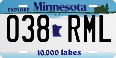 MN license plate 038RML
