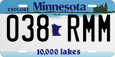 MN license plate 038RMM