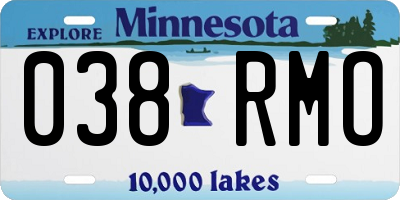 MN license plate 038RMO
