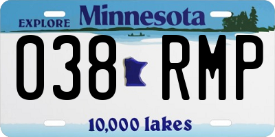MN license plate 038RMP