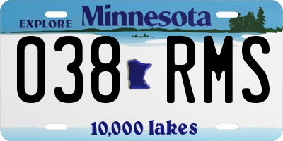 MN license plate 038RMS