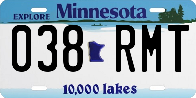MN license plate 038RMT