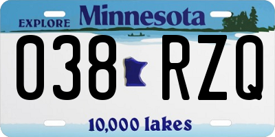 MN license plate 038RZQ