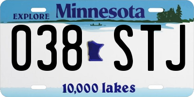 MN license plate 038STJ