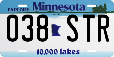 MN license plate 038STR