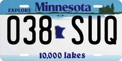 MN license plate 038SUQ