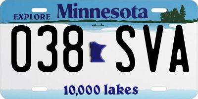 MN license plate 038SVA
