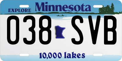 MN license plate 038SVB