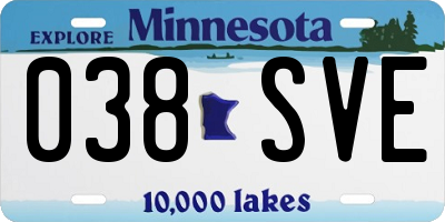 MN license plate 038SVE