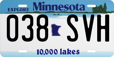 MN license plate 038SVH