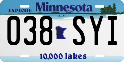 MN license plate 038SYI