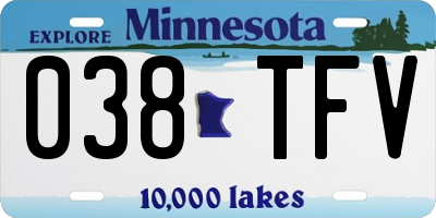 MN license plate 038TFV