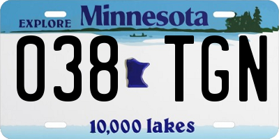 MN license plate 038TGN