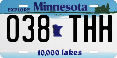 MN license plate 038THH