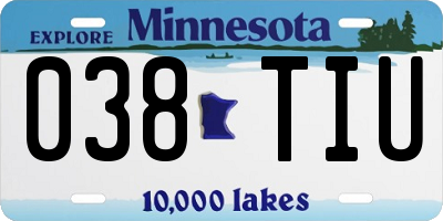 MN license plate 038TIU