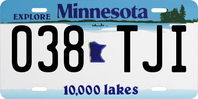 MN license plate 038TJI
